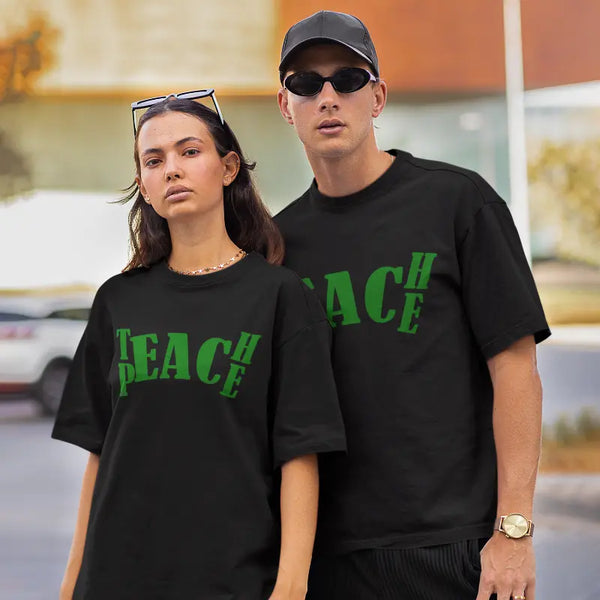 Teach Peach Couple  Oversized T-shirt
