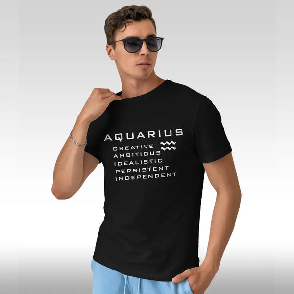 Aquarius Zodiac Sign Men Half Sleeves T-Shirt