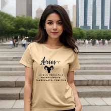 Aries Zodiac Round Neck T-Shirt for Women