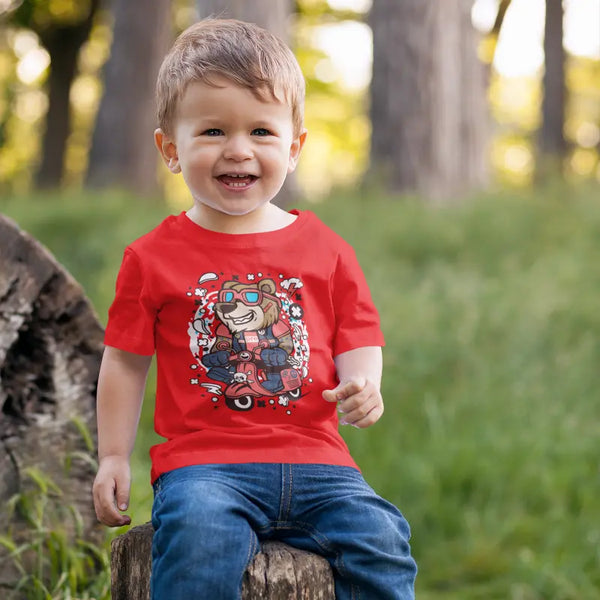 Bear Design Toddlers Half Sleeves T-shirt