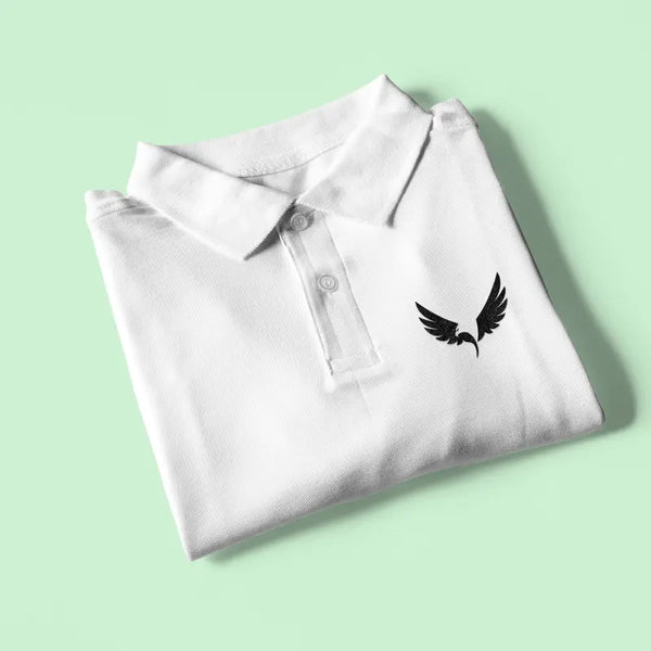 White Half Sleeve Polo T-shirt for Men