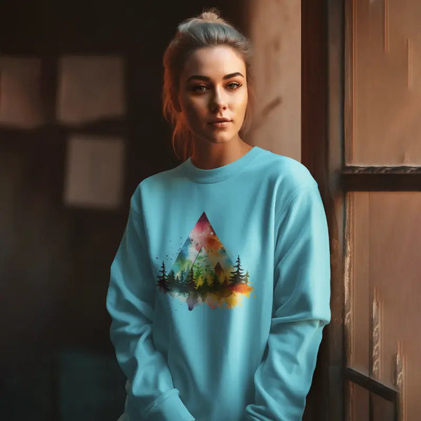 Colorful Mountains Print Sweatshirt for Women
