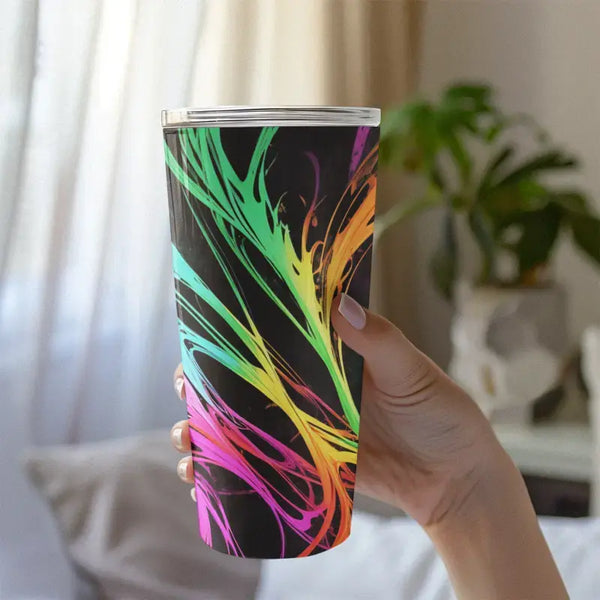 Colourful Printed Tumbler Bottle With Straw
