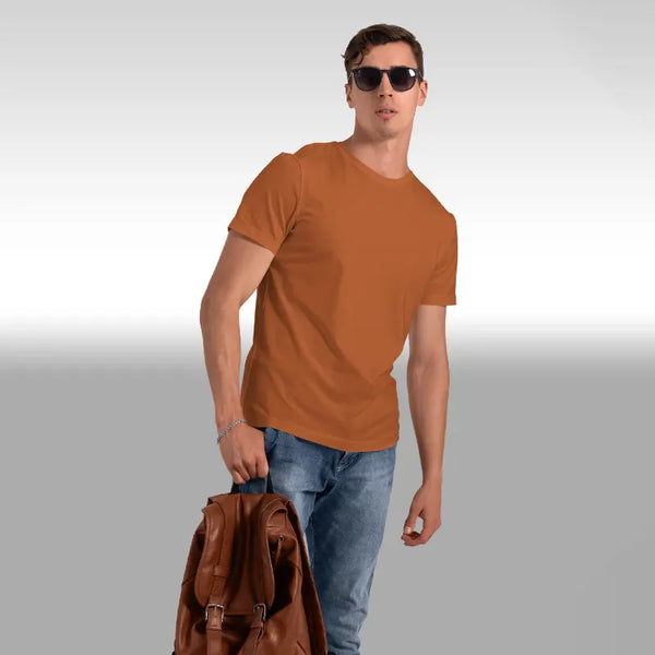 Copper Plain Half Sleeves T-shirt