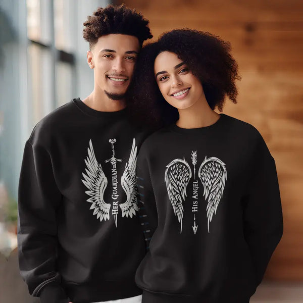Her Guardian His Angel Couple  Sweatshirt