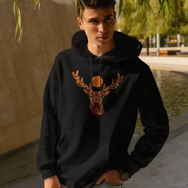 Deer Design Oversized Hoodie For Men