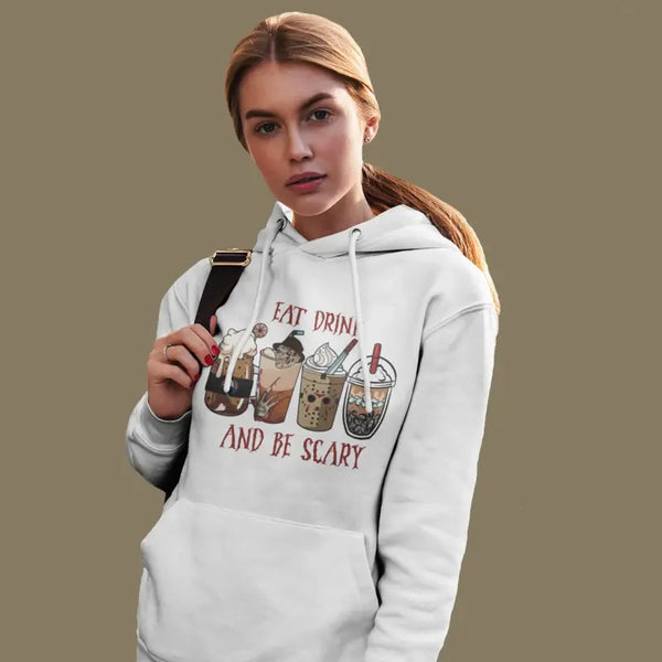 White Graphic Hoodie For Women
