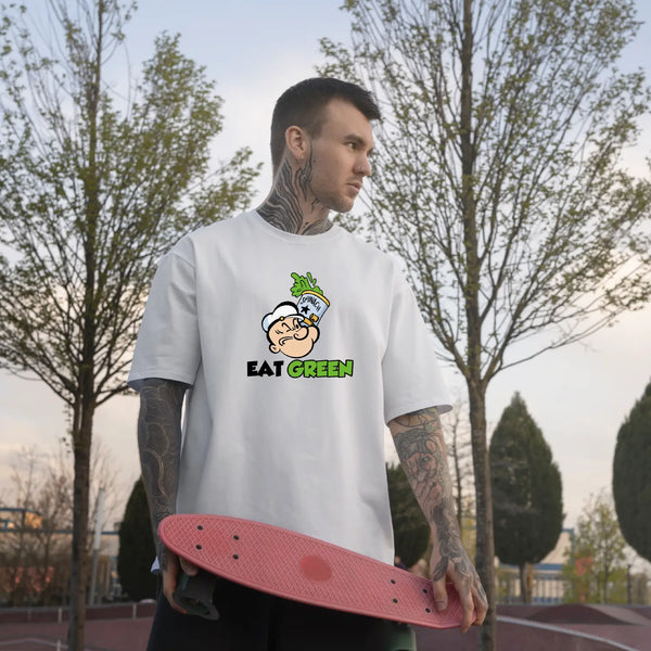Eat Green Oversized Graphic T-shirt