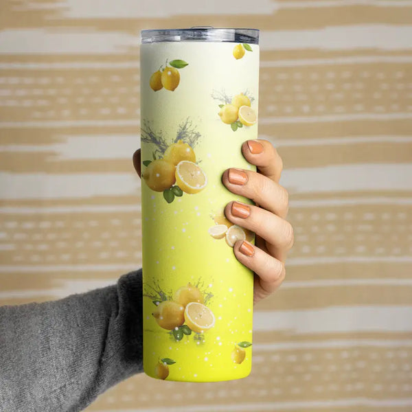 Refreshingly Chic: Lemon Print Tumbler Bottle