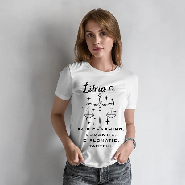 Libra Zodiac Sign Women Half Sleeves T-Shirt