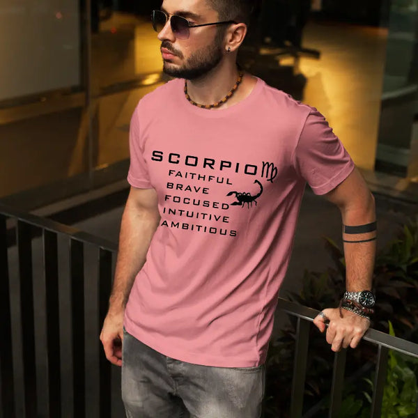 Scorpio Zodiac Round Neck T-Shirt for Men