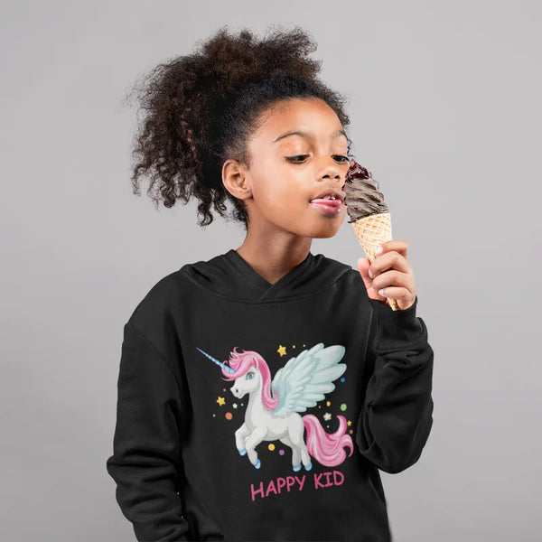 Unicorn Design Girl's Hooded Sweatshirt
