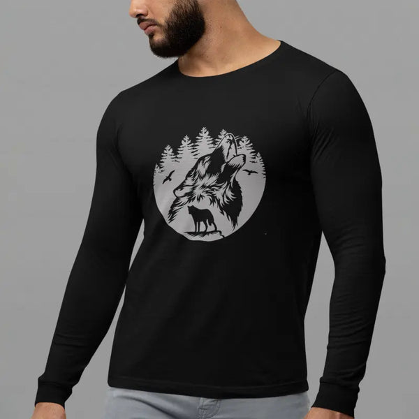 Wolf Graphic Print Men's Full Sleeves T-Shirt